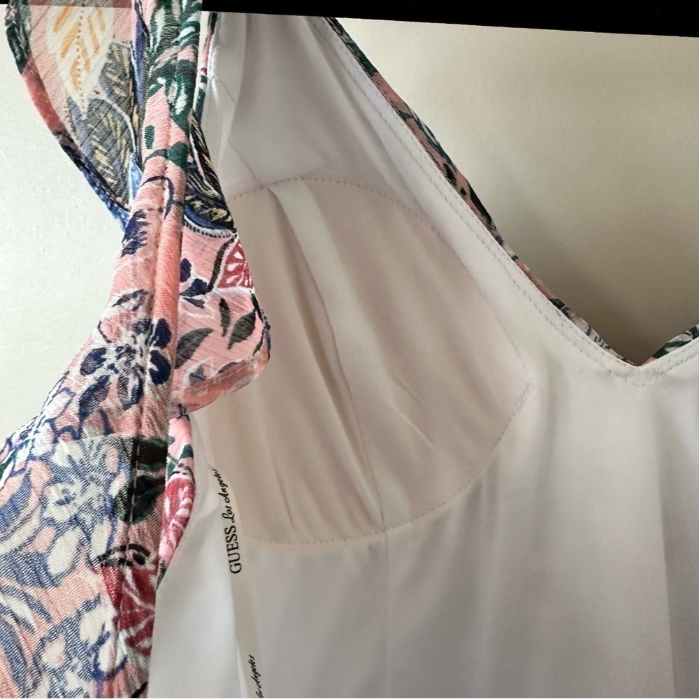 Guess Pink Floral Ruffle-Shoulder High-Low Maxi Dress - Picture 8 of 11